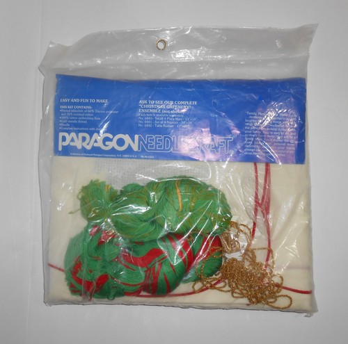 Paragon Needlecraft Kit - Christmas Greenery - 59" x 106" Oblong Tablecloth Kit - Picture 2 of 3