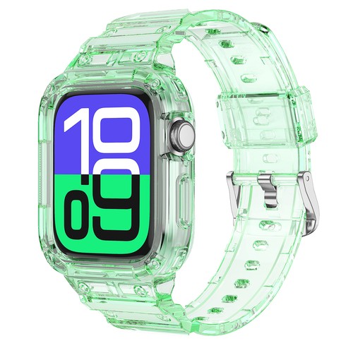 Brokatowy przezroczysty pasek sportowy TPU z etui do Apple Watch Series 10 42mm 46mm - Zdjęcie 18 z 42