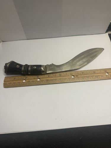 Vintage Kukri Gurkha Knife With 2 Small Knives And Scabbard - Picture 13 of 17