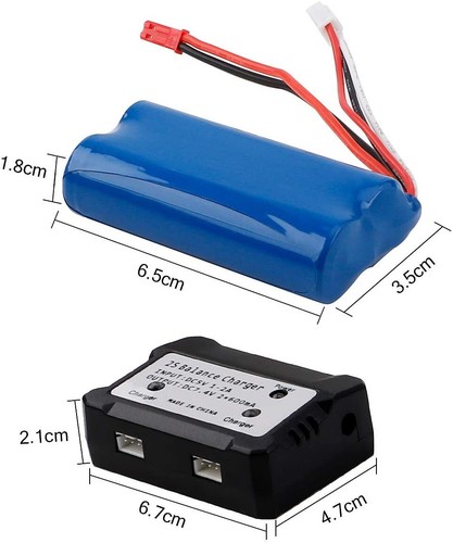 7,4V 1500mAh Li-Ion Akku Batterie JST für Helikopter F645 MJX F-45 Revell Boat - Bild 3 von 43
