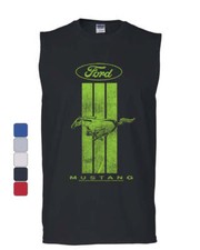 Ford Mustang Green Stripe Muscle Shirt Classic American Muscle Car