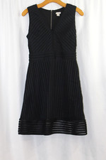 J Crew Womens Black Sleeveless Lace Overlay Illusion Stripe Dress 2