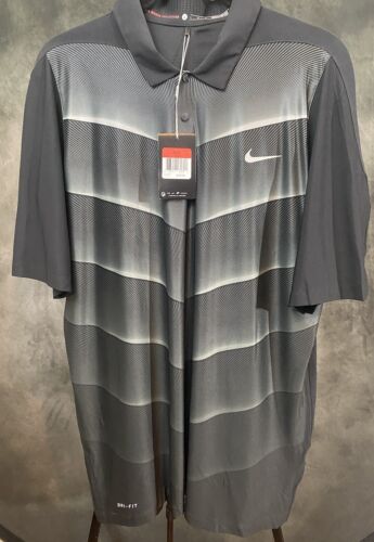 NWT-Nike Tiger Woods Dri-Fit ADV Collection Golf Polo Shirt 726203-010 Size L