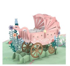 Lovepop Beautiful Pink Baby Carriage 3-D Pop-...