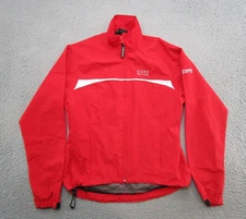 GORE Bike Wear Windstopper Red Full Zip Lightweight Nylon Jacket Men's SZ S Read