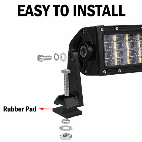2Pcs Mounting Brackets Side Rotating LED Work Light Bar Aluminum Alloy Universal - Foto 7 di 9