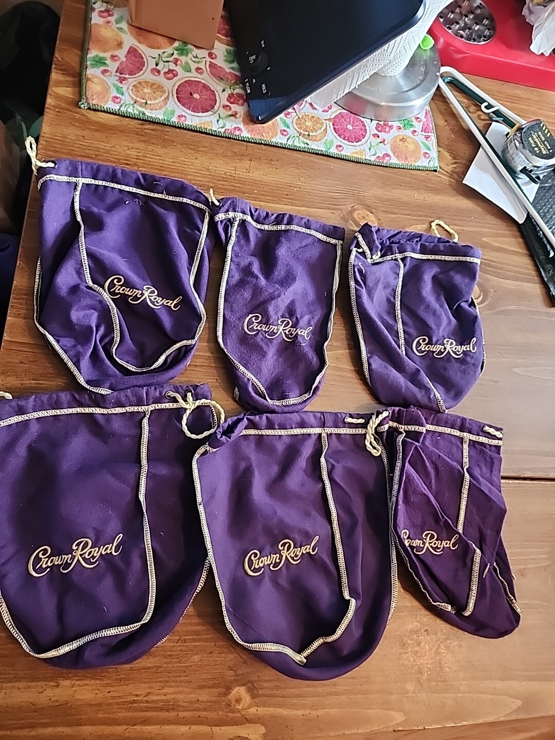 Crown Royal Whisky Bags Lot of 6 Empty Collectible Pouches-image