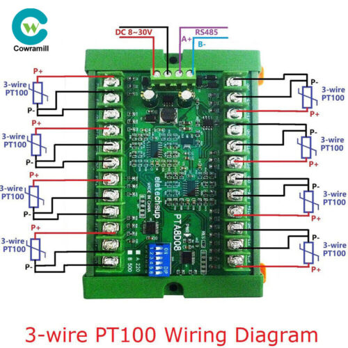 8ch DC 8-30V PT100 RTD RS485 Temperature Sensor Module Modbus Board - Picture 12 of 22