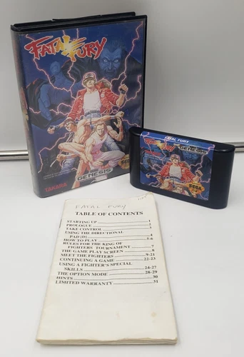 FATAL FURY SEGA GENESIS VIDEO GAME CIB COMPLETE WITH CASE & ORIGINAL MANUAL RARE