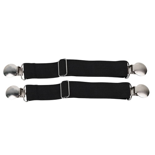 US Boot Clips Elastic Adjustable Leg Straps Pant Stirrups with Heavy Clips WIL - Picture 2 of 8