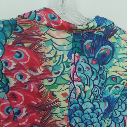 Blazer Estampado Pavo Real Colorido Groovy Un Botón Pequeño/Mediano - Imagen 11 de 11