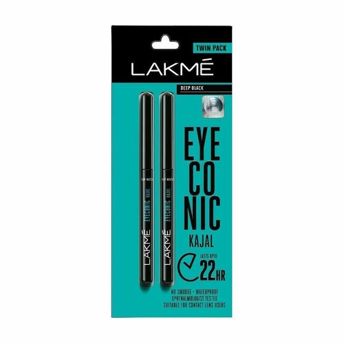 Lakme Eyeconic Kajal Twin Pack, Deep Black 0.35g  lasts up to 22 hrs  - Picture 5 of 6