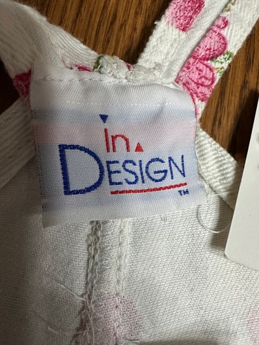 VTG Girl 6 Denim Short Bib Overalls Flowers Boutique Style In Design NWT NOS NEW - Picture 10 of 11