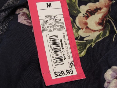 Xhilaration Navy Floral Sleeveless Wide Leg Jumpsuit/Romper Size Medium NWT - Picture 3 of 7
