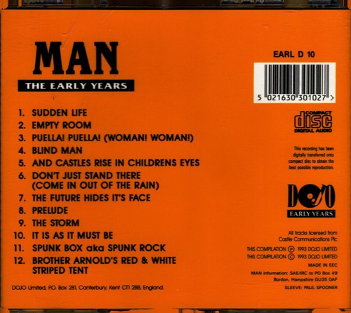 MAN - THE EARLY YEARS - CD ALBUM EARL D 10 - 1993 CD NEUWERTIG NEAR MINT!   - Bild 3 von 3