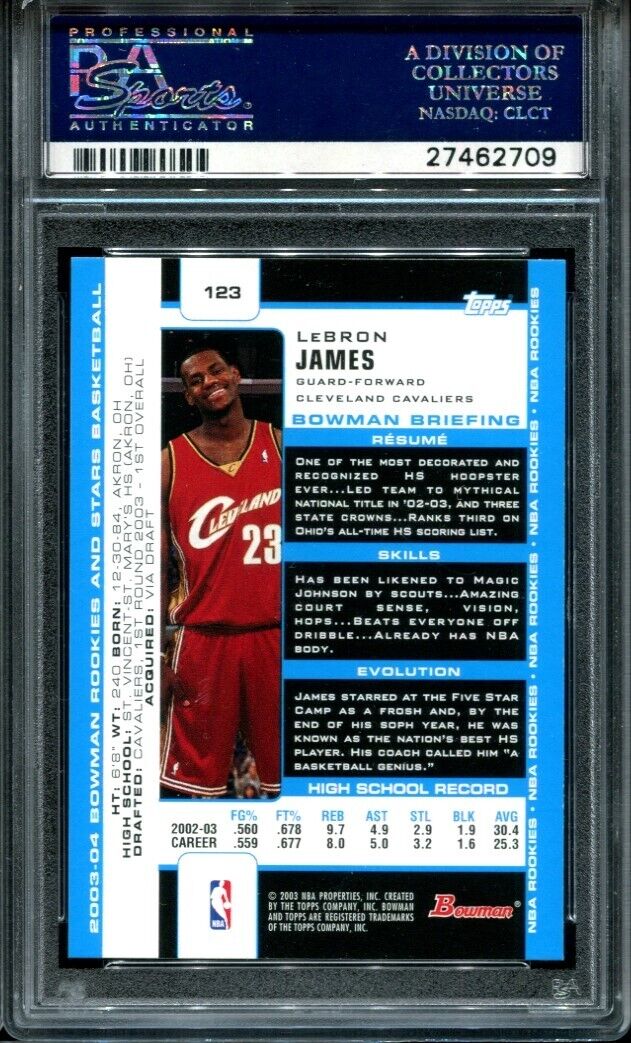無料配達 #123 James Lebron Bowman 2003 Rookie eBay | 10 PSA RC その他