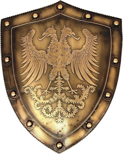 Medieval Holy Roman Empire Display Shield Hand Crafted Iron Decor Wall Art Gift - Picture 2 of 8