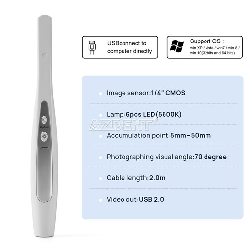 Cámara intraoral dental digital USB cámara intraoral HD 6 LED enfoque automático - Imagen 3 de 15