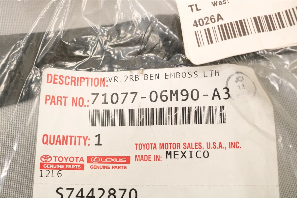 NUEVA CUBIERTA TRASERA ASIENTO TRASERO OEM cuero marrón 71077-06M90-A3 para Lexus ES350 2016 Foto 2 de 4