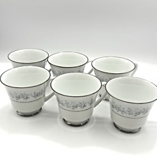 Set of 6 Contemporary Fine China by Noritake Marywood Footed Cups 2181 MCM Vtg