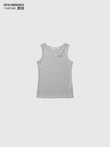 Canotta UNIQLO x ANYA HINDMARCH T4TANK/costola 477650 nuova Giappone - Foto 7 di 14
