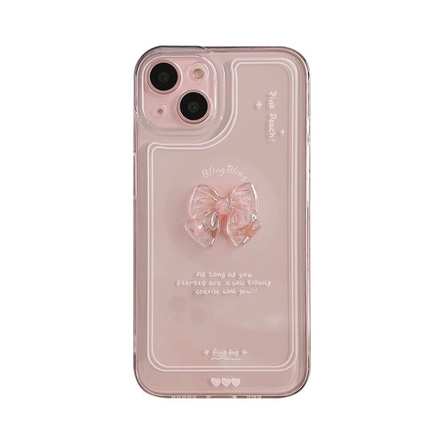 Lovely 3D Crystal Bow-knot Transparent Phone Case for iPhone 16 15 14 13 12 11 - Picture 8 of 10