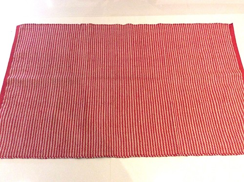 Red Beige Striped Natural Cotton and Jute Mix Handmade Washable Kilim Area Rugs - Picture 2 of 13