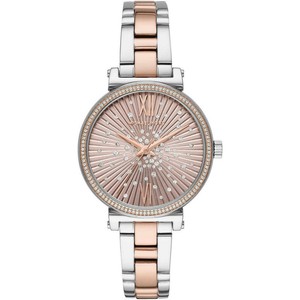 MICHAEL KORS SOFIE Steel Rose Gold Swarovski Silver Womens Wristwatch MK3972