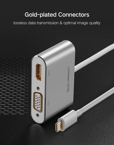 UGREEN USB-C To HDMI+VGA Converter With PD for Laptop iMac Macbook Thunderbolt - Picture 9 of 12