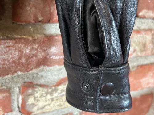Mens Vintage Sawyer of Napa Black Leather Bomber Jacket Sz Large Excellent! - Picture 5 of 11