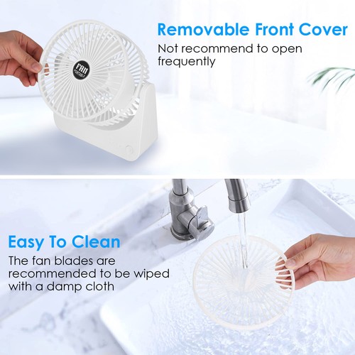 6.5in USB Desk Table Fan Personal Air Fan Circulator Quiet Portable Fan 3 Speeds - Picture 8 of 24