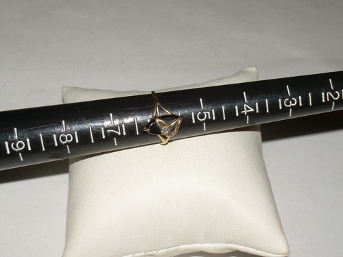 Vintage 10kt Onyx Marquise Ring, Wrapped in Illusion Accent, Size 6,SPL - Picture 3 of 12