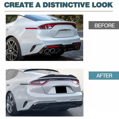 Alerón trasero de fibra de carbono real apto para Kia Stinger 2018-2023 labio del ala del maletero - Imagen 4 de 12