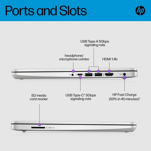 HP 14s-dq5009na Laptop Intel i5-1235U 8GB 256GB SSD 14" Full HD Windows 11 Home - Picture 12 of 16
