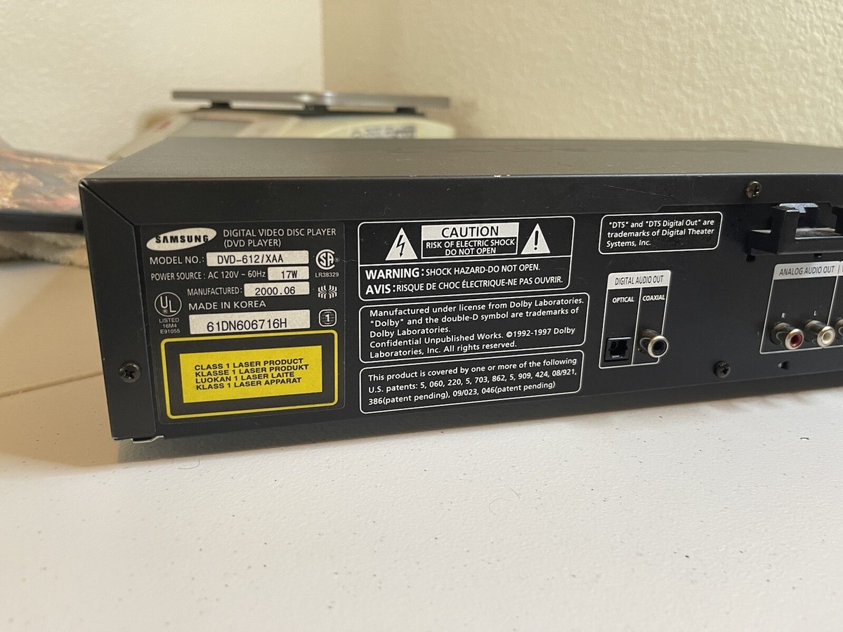 Samsung Dvd / Video-cd/ CD Player Model DVD-612 SPATIALIZER