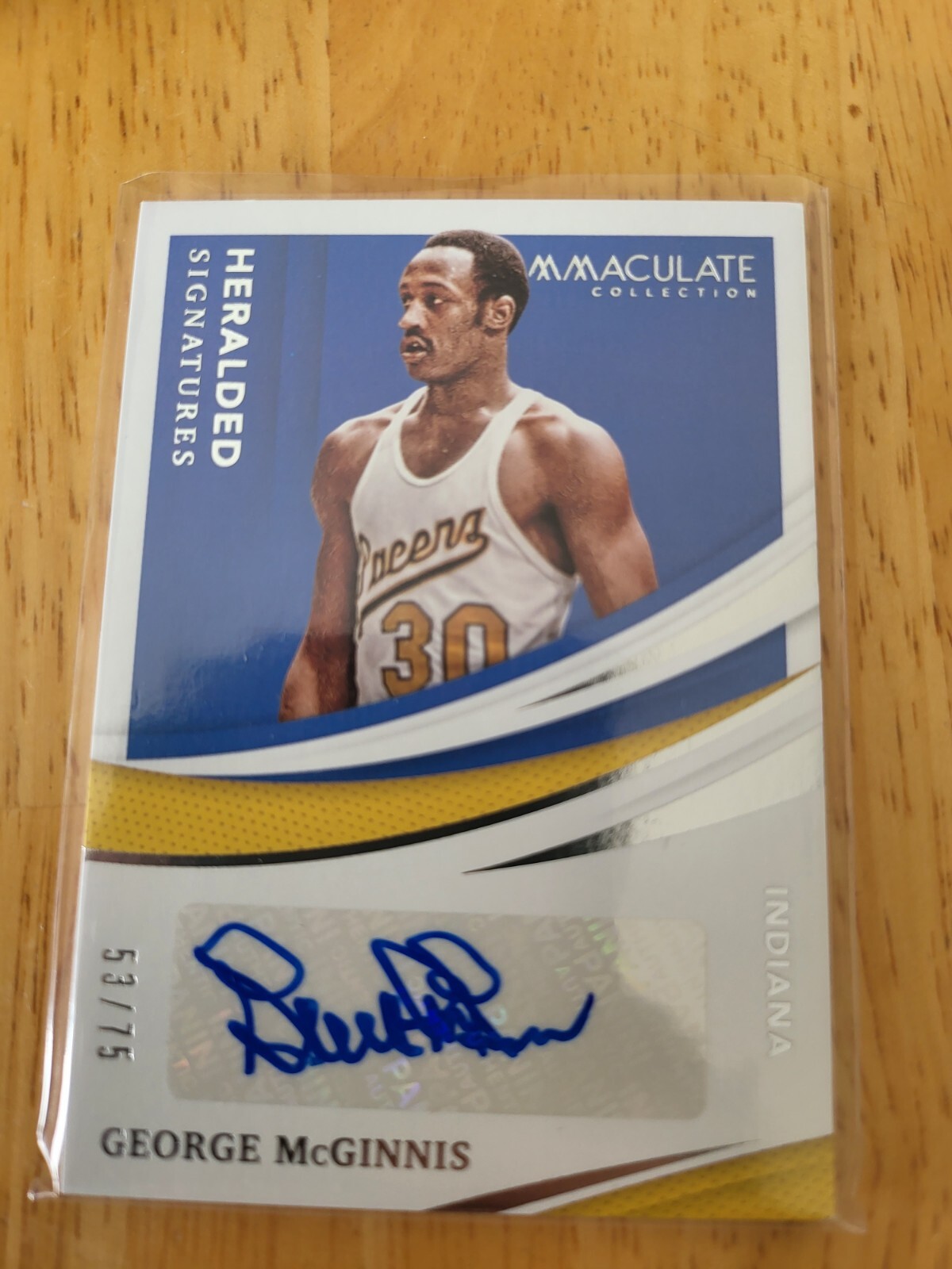 2020-21 Panini Immaculate George McGinnis Heralded Signatures Auto #/75 Pacers