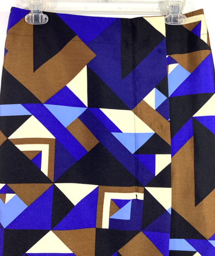 J.CREW COLLECTION Size 4 Crossover pencil skirt in silk cubist print Style A1861 - Picture 3 of 12