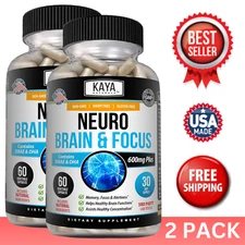 (2 Pack) Neuro Brain & Focus, Memory, Function, Clarity Nootropic Supplement