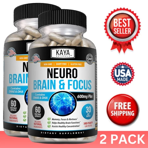 (2 Pack) Neuro Brain & Focus, Memory, Function, Clarity Nootropic Supplement