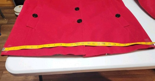 Calvin Klein Womens Small Petite Red Peacoat Polyester Blend Single Breasted - Picture 20 of 21