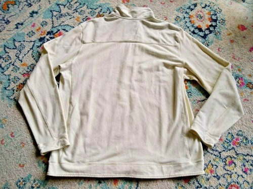 Tommy Bahama Mens Quarter Zip Pullover Ivory Cotton Ribbed Sides Activewear XL - Picture 8 of 10