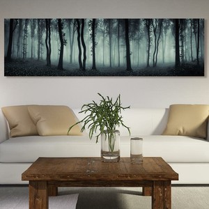 Trees Forest Snow Vast Landscape Long Fresco Sea Canvas