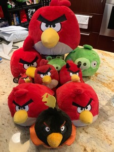 angry birds plush keychain