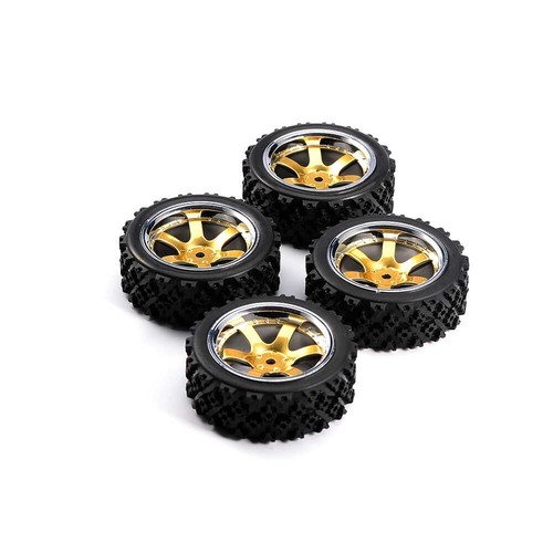 4Pcs 1/10 Scale Rally Tires&12mm Hex Wheels For RC HSP HPI RC Off Road Car - Picture 1 of 12