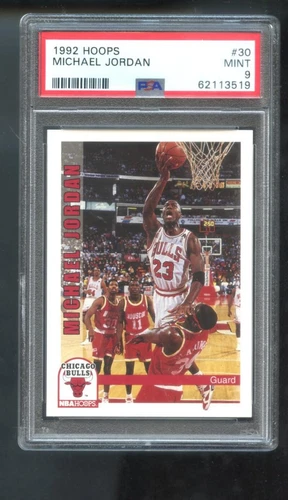 1992-93 Hoops #30 Michael Jordan PSA 9 Graded Basketball Card NBA 92-93 1993