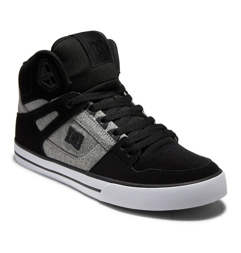DC SHOES PURE HIGH TOP WC BLACK BATTLESHIP ADYS400043 KBA MENS UK 9 & 13 RRP £70
