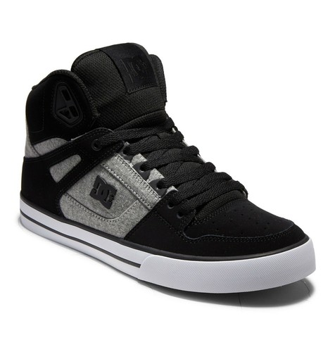 Dc Shoes Pure Haut Wc Noir Gris ADYS400043 KBA Hommes UK 9 & 13 - Picture 1 of 4