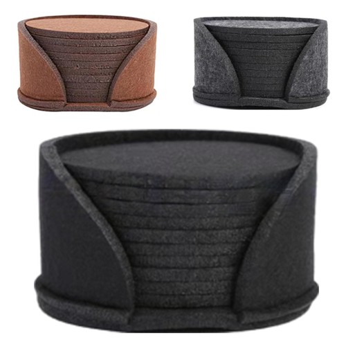 10Pcs Tabletop Coasters With Holder Absorbent Cup Mat Set Felt Coasters