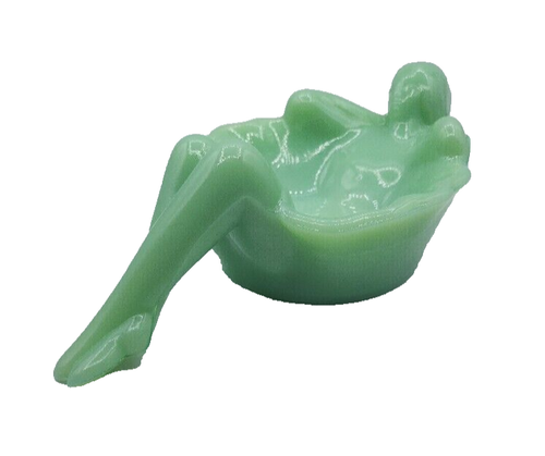 Bathing Nymph Ballerina Nude Beauty Sexy Mint Trinket Soap Dish Jadeite Mosser - Picture 5 of 15