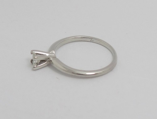 1/3CT Natural Princess Diamond Solitaire Engagement Wedding Ring 14K White Gold - Picture 9 of 13